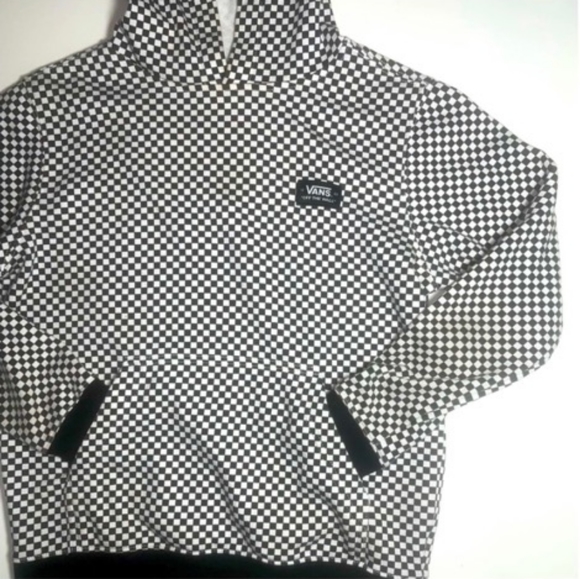 Boys Vans Checkers Hoodie Sz Small Checkerboard Pullover Front Pouch Pocket - Picture 8 of 8